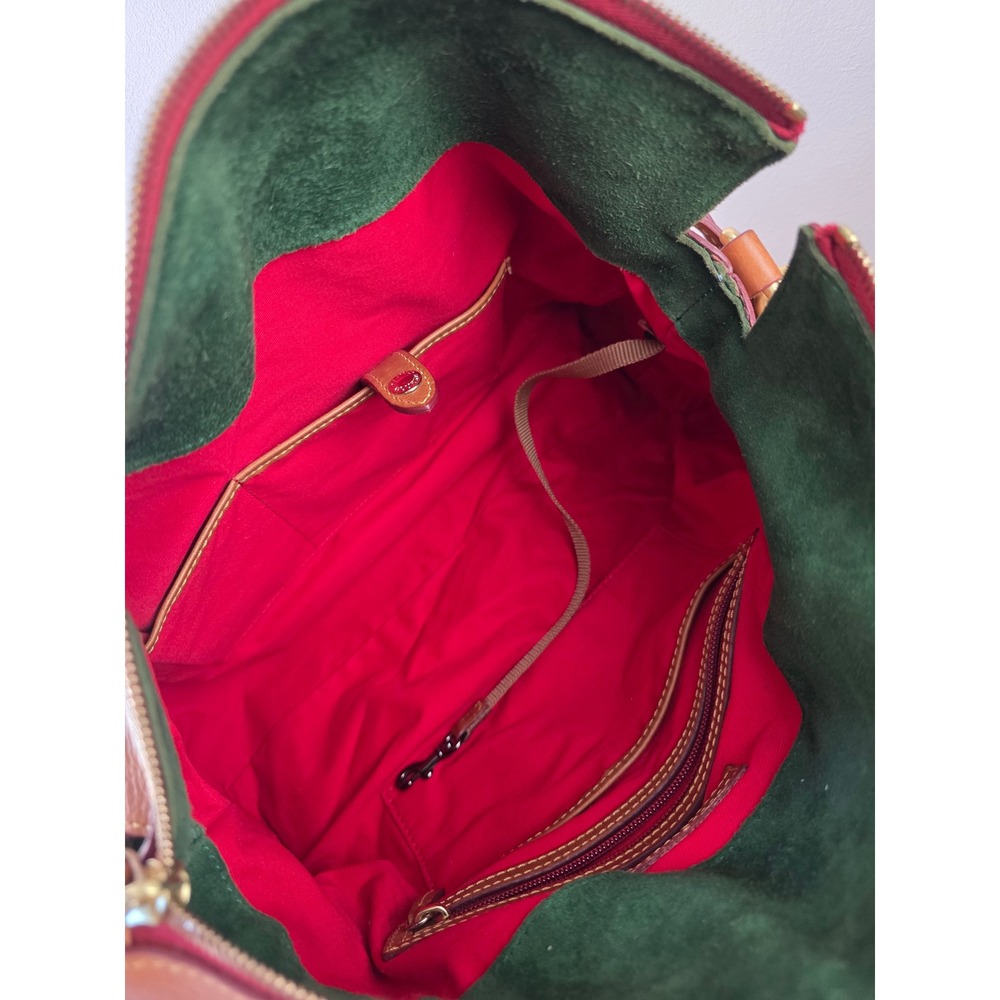 Dooney & Bourke Florentine Leather Satchel Ginger Whipstitch Tassel Bag Large - Picture 11 of 12